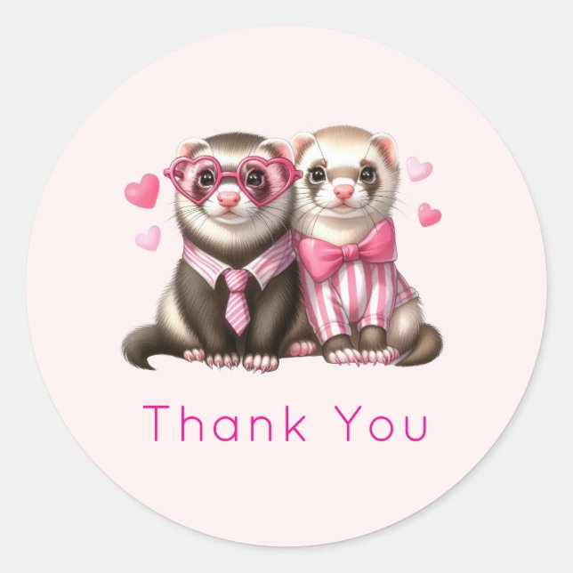 Sticker Rond Couple en Merci d'amour (Devant)