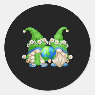 Sticker Rond Couple Hippie Fleur Mignonne Daisy Pour Maman Et P