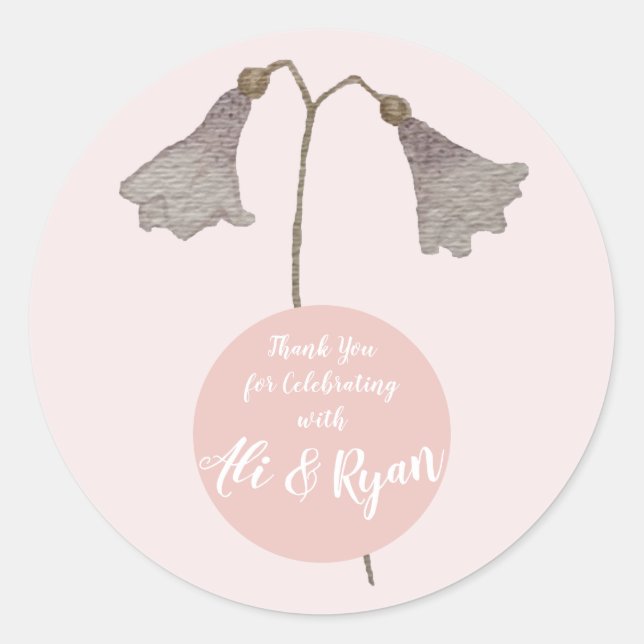 Sticker Rond Couple Merci Floral Fleurs sauvages (Devant)