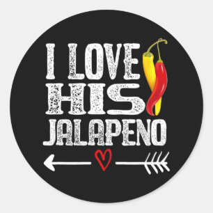 Sticker Rond Couple Mexicain Cinco De Mayo J'Aime Son Jalapeno