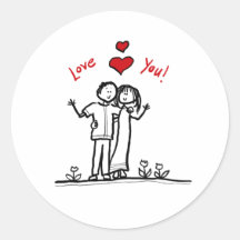 Couple mignon coeurs et salutations bonjour