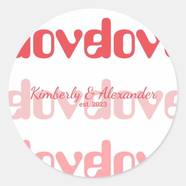 Sticker Rond Couple personnalisé de la Saint Valentin (Devant)