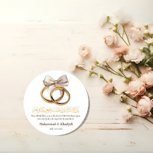 Sticker Rond Couple Ring Dua pour le nouveau marié Mariage musu
