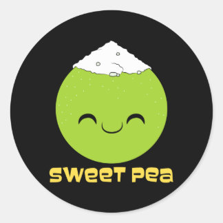 Sticker Rond Couple Sweet Pea Performance de Relation Mignonne