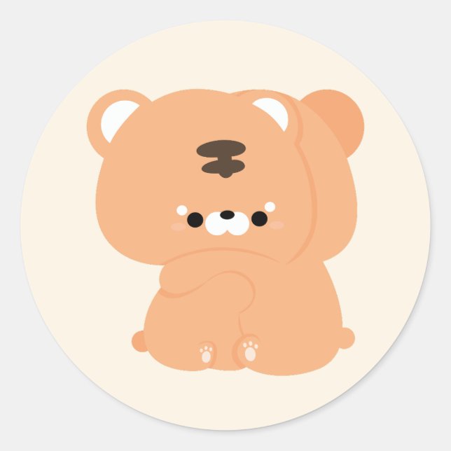 Sticker Rond Couple Tigre mignon (Devant)