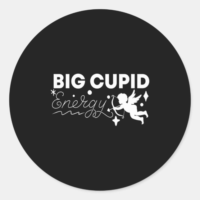Sticker Rond Couple Wife Husband Big Cud Energy Valentines Da  (Devant)