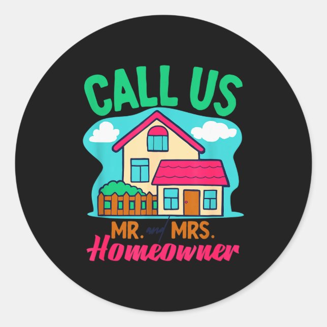Sticker Rond Couples Homeowner New Home Owner  (Devant)