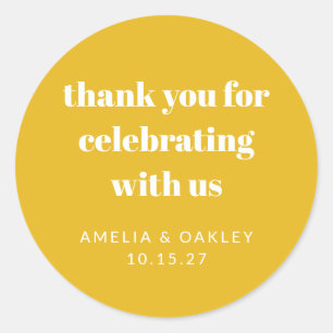 Sticker Rond Couples Jaunes Personnalisés Cute Merci de douche