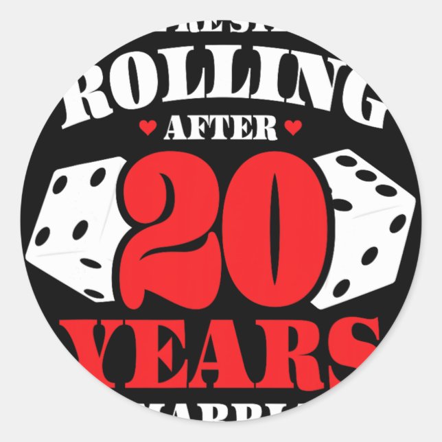 Sticker Rond Couples mariés 20 ans - Funny 20e Mariage Anni (Devant)