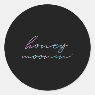 Sticker Rond Couples mariés jumelés Lune de miel vacances Miel