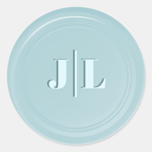 Sticker Rond Couples Monogramme initial Faux Cire Sceau Design  (Devant)