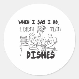 Sticker Rond Couples plaisanter Funny Mariage Groom Humour Mari