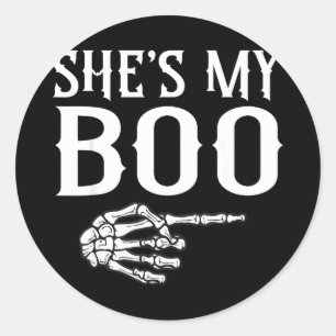 Sticker Rond Couples squelette boo correspondance couple hallow