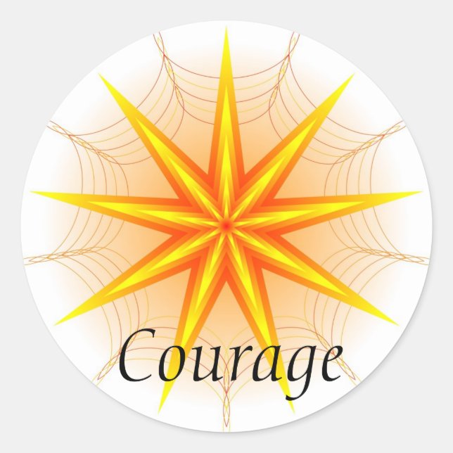 Sticker Rond Courage (autocollant de vertu) (Devant)