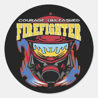 Sticker Rond Courage des pompiers