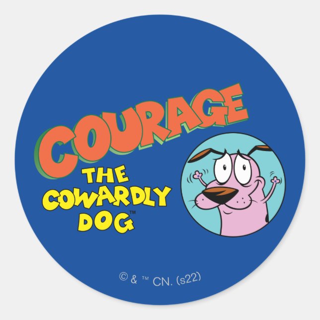 Sticker Rond Courage du chien lâché | Afficher le logo (Devant)