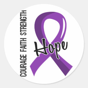 Sticker Rond Courage foi espoir 5 cancer pancréatique