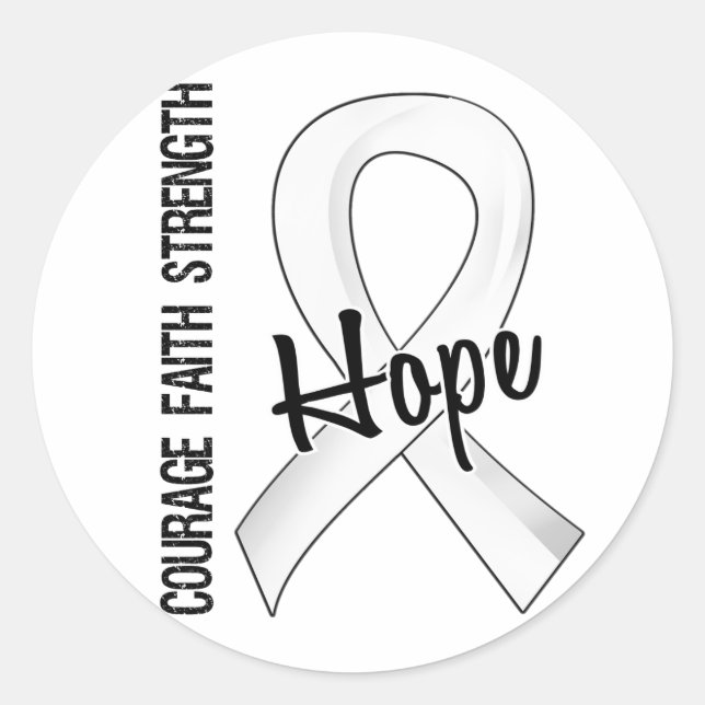 Sticker Rond Courage foi espoir 5 cancer pulmonaire (Devant)
