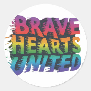 Sticker Rond Courageux Coeurs unis