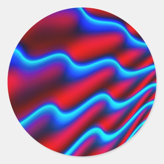 Sticker Rond Courbe arrière - plan motif d'onde (Devant)