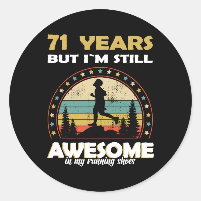 Sticker Rond Coureur Awesome 71 (Devant)