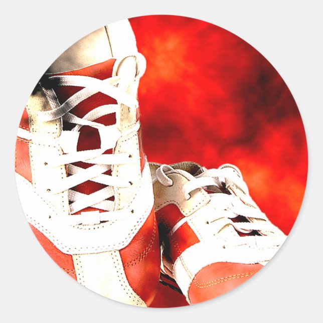 Sticker Rond Coureur de chaussures de course Athlete Grunge Sty (Devant)