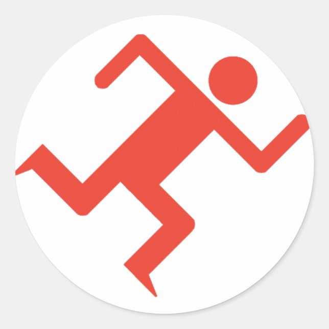 Sticker Rond Coureur de l'homme rouge (Devant)