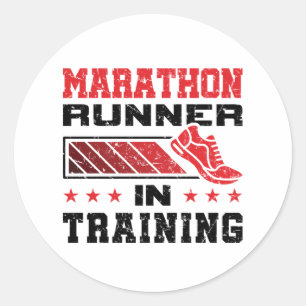 Sticker Rond Coureur De Marathon En Formation