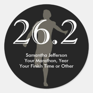 Sticker Rond Coureur de marathon personnalisé 26.2 Keepsaké noi