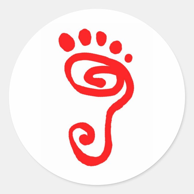 Sticker Rond Coureur de pieds nus (Devant)