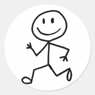 Sticker Rond Coureur de Stickman
