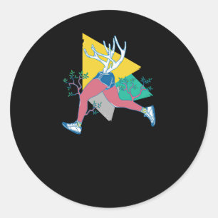 Sticker Rond Courez comme un cerf