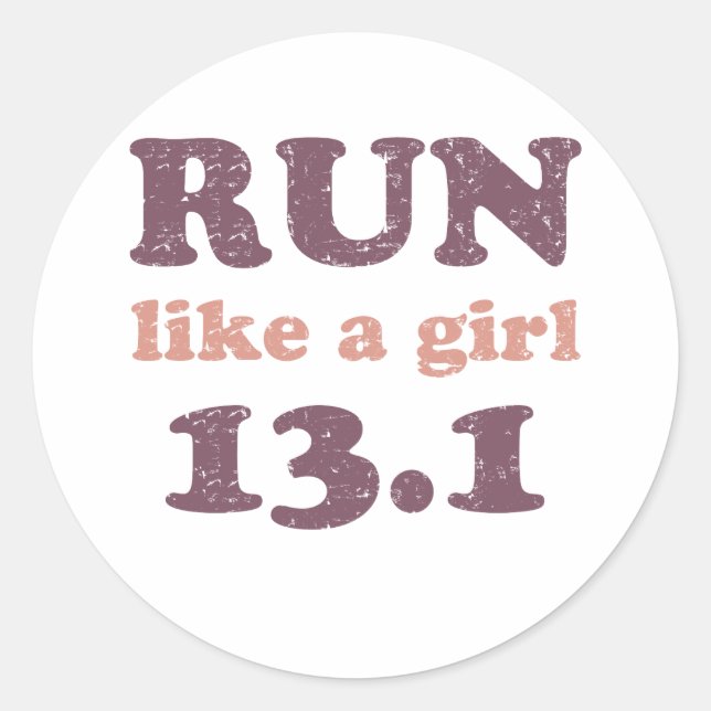 Sticker Rond Courez comme une fille 13.1 (Devant)