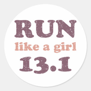 Sticker Rond Courez comme une fille 13.1