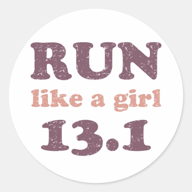 Sticker Rond Courez comme une fille 13.1 (Devant)