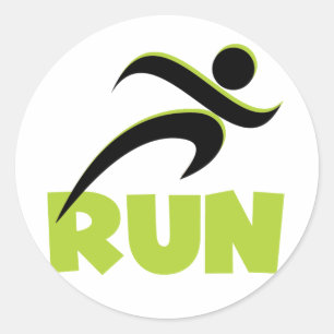 Sticker Rond COUREZ le vert de ressort