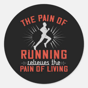Sticker Rond Courir - Douleur de courir