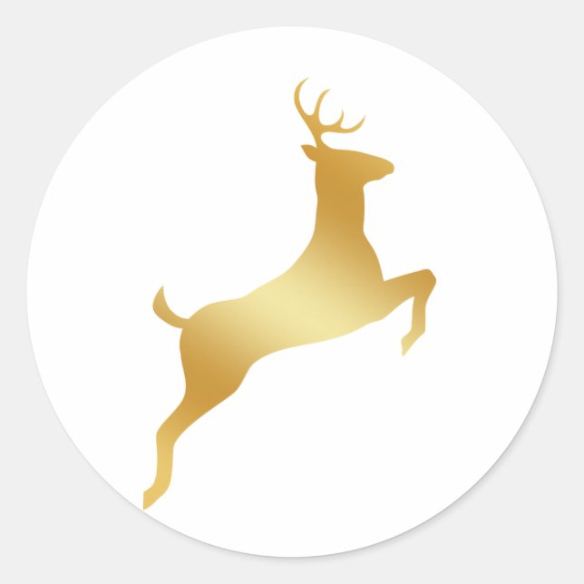 Sticker Rond Courir Reindeer or silhouette (Devant)