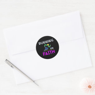 Sticker Rond Courir sur la foi Christian Runner