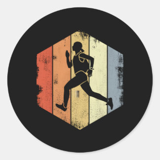 Sticker Rond Courir Triathlète Jogging