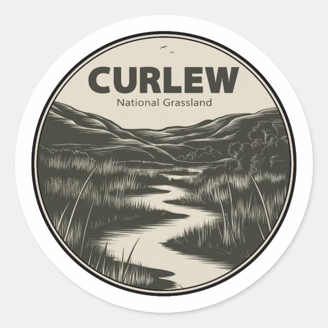 Sticker Rond Courlis National Grassland Idaho Stream (Devant)