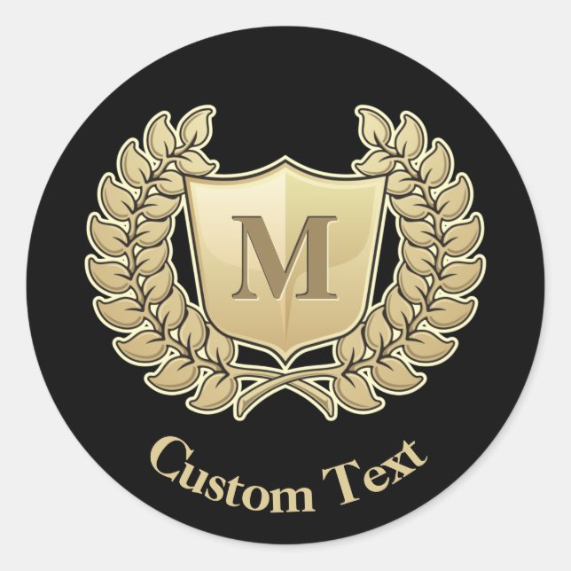 Sticker Rond Couronne avec bouclier (Devant)