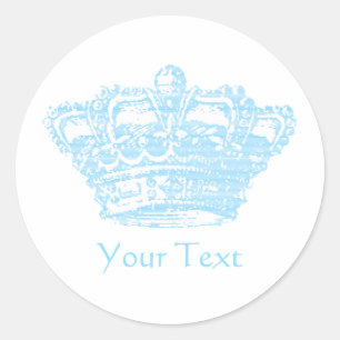 Sticker Rond Couronne bleue