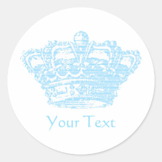Sticker Rond Couronne bleue