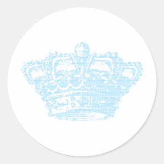 Sticker Rond Couronne bleue