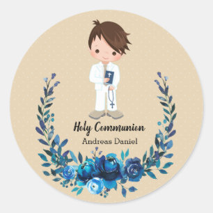 Sticker Rond Couronne bleue de la Sainte Communion