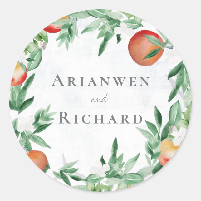 Sticker Rond Couronne botanique des olives toscanes (Devant)