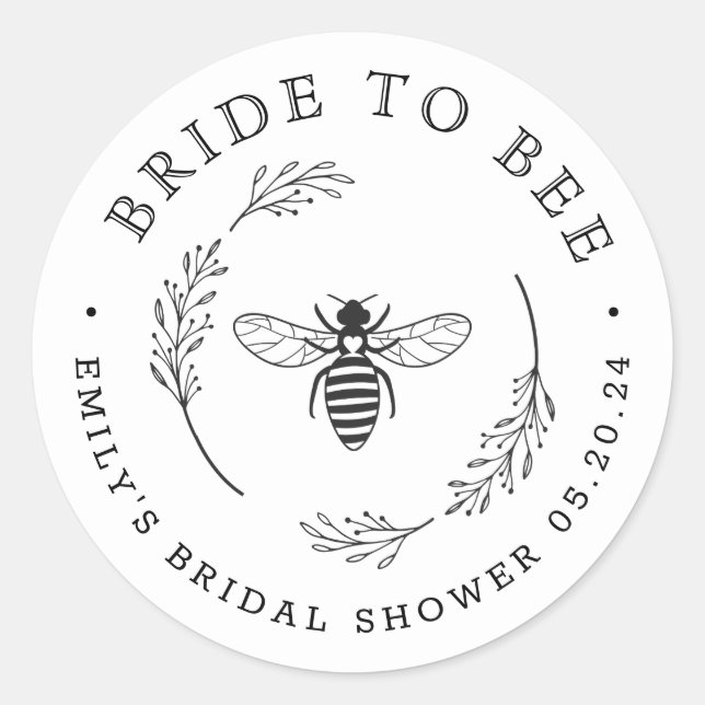 Sticker Rond Couronne botanique rustique Bride to Bee Enterreme (Devant)