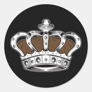 Sticker Rond Couronne - Brown
