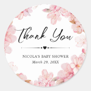 Sticker Rond Couronne de bébé Fête de naissance à l'aquarelle a